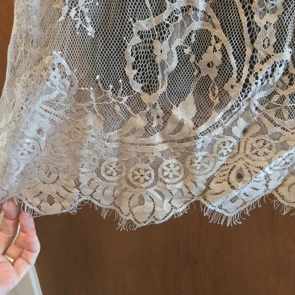 Sheer gray lace long sleeved dress by Cloe szM no designer tags - Picture 4 of 9